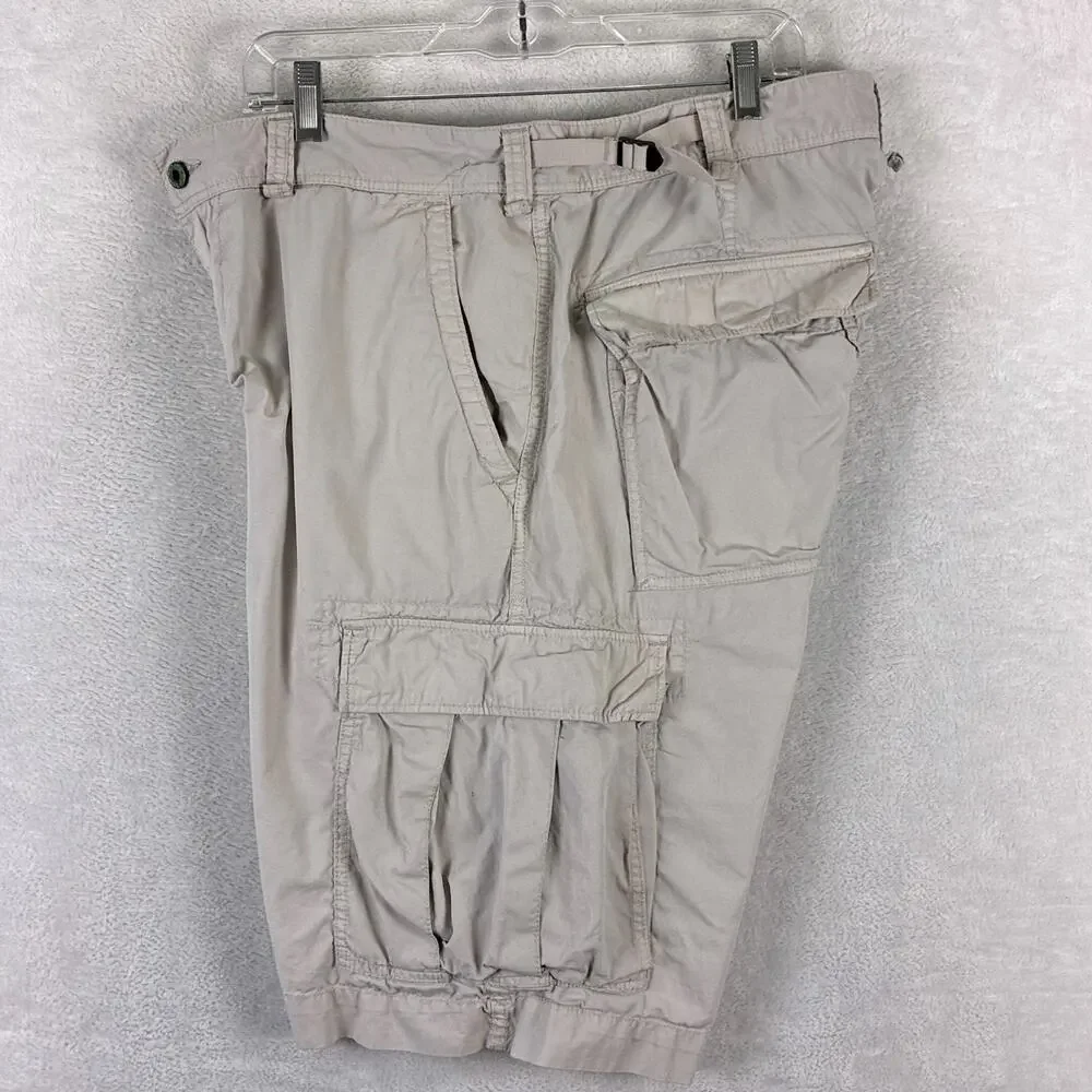 VTG Polo Jeans Co Ralph Lauren Cargo Shorts Mens 38 Khaki Skate Baggy Army Y2K